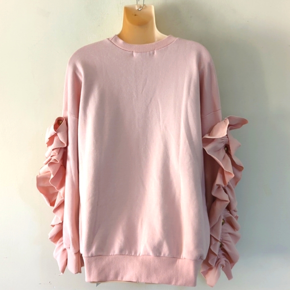 Storets Leira Pink Ruffle Sleeve Sweatshirt - Picture 8 of 16